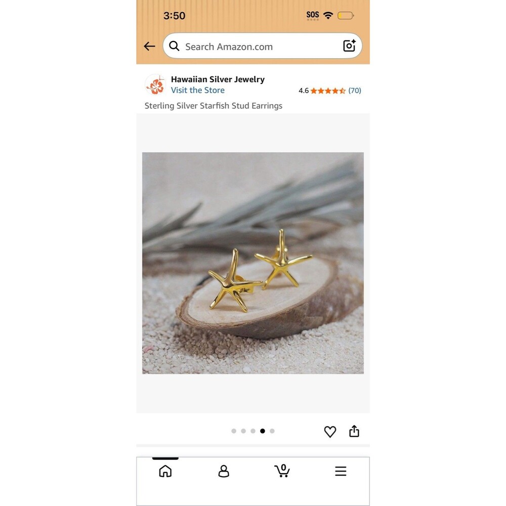 18K Gold Plated Sea Star Earrings